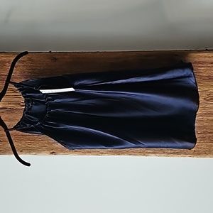 NWT Nicole Miller  silky cami navy royal blue sz L